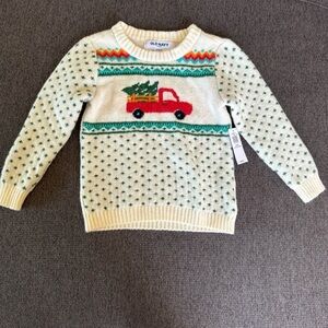 Old Navy Christmas SoSoft Fair Isle Sweater Knit Red Truck Baby Boy 18-24M NWT